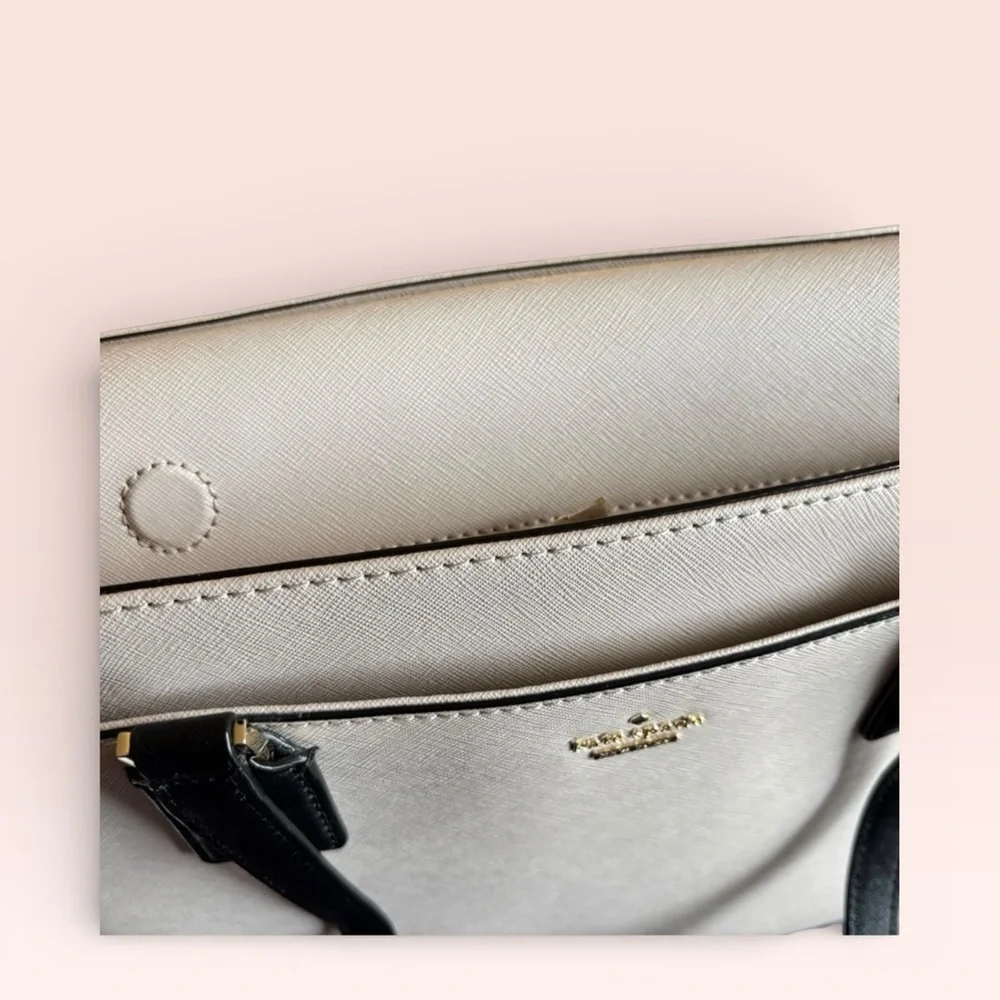 kate spade Cream and Black Leather Tote